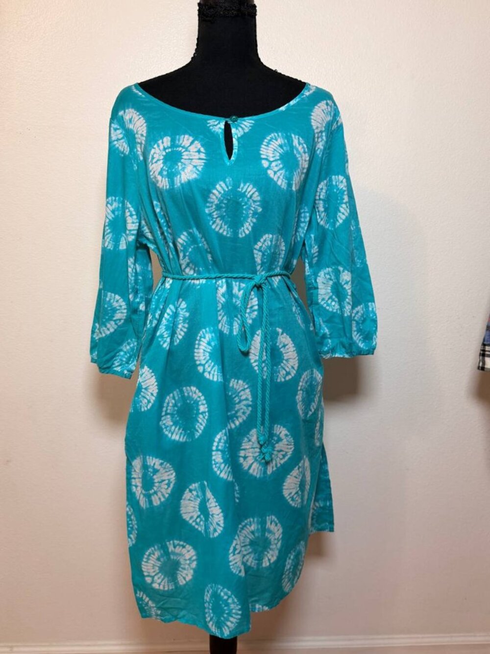 Calypso for Target Turquoise Tie Dye Shift Dress Boho Tunic